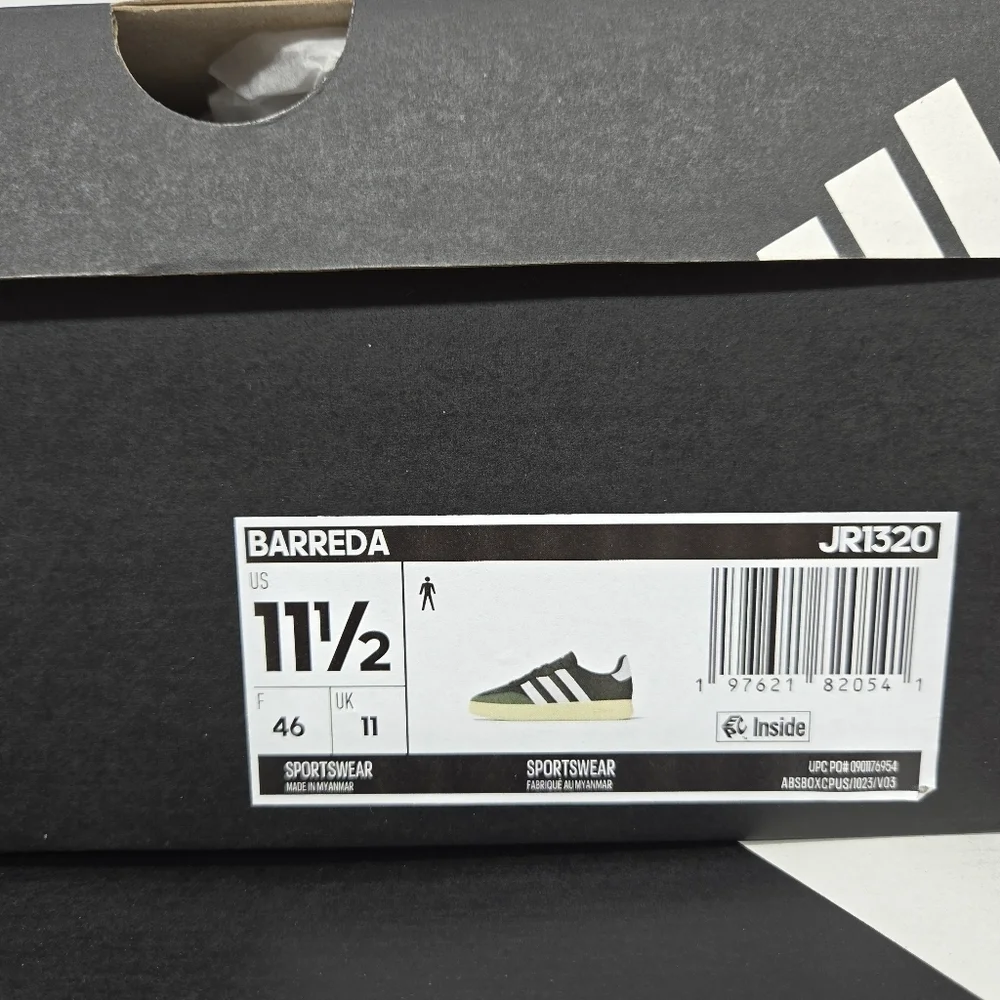 New adidas Barreda Lifestyle Collegiate Green Core White Men's Shoes Size 11.5